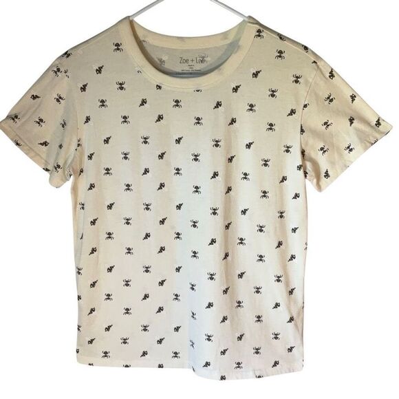 Zoe + Liv Bee TShirt, Small. Cream. Scoopneck with bees! - Picture 6 of 9